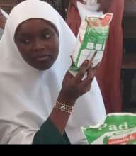Maimuna with her Sanitary wear