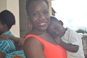 Naa in Ghana with one of the children.