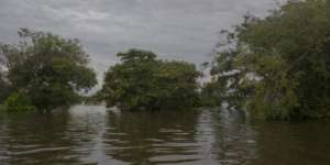 Islands are submerged by rising water. Irigaray.