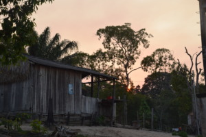 Night falls on the Munduruku village.