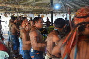 The Munduruku open the assembly in ceremony.