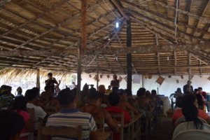 A Munduruku leader discusses important issues.