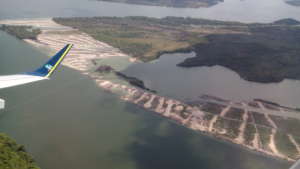 Removing vegetation for the dam reservoir