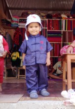 A Nepali villager welcomes our new volunteer!