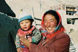 Tibetan Midwife and Child