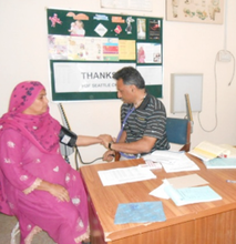 Patient receiving antenatal care at the CHC