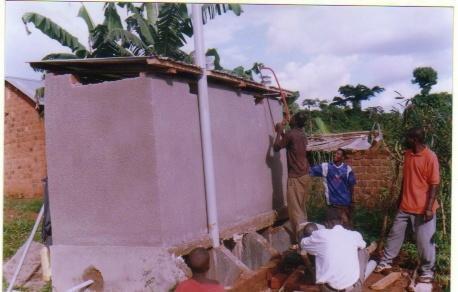 photo on ecosan latrine final stages being worked on
