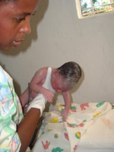 A newly delivered baby!