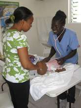 Demonstrating well baby care