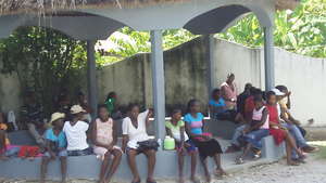 Moms waiting outside