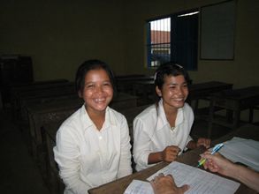 Chheng Srey Mom & Hun Srey Neath, Khmer Literacy School students