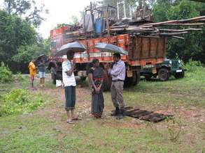 Gulabi with WCS staff on moving day
