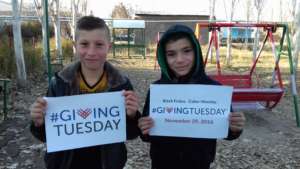 The children are preparing for the Giving Tuesday
