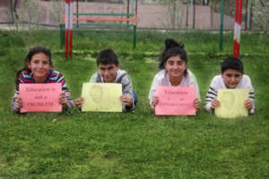 The children in free environment of nature