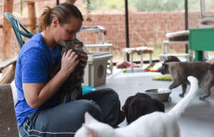Caregiver Kristen with Major
