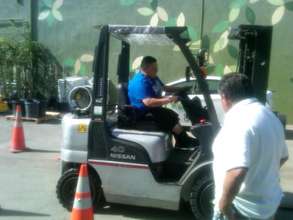 Jennifer Portillo certified to drive a forklift