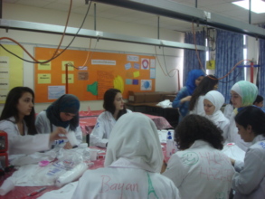 g4g girls in the lab in Jordan