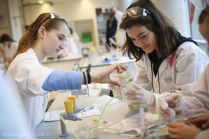 girls doing experiments