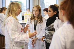 Melissa, our founder giving the girls some advice