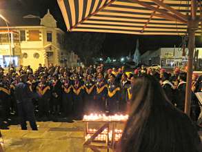 Candle light tribute for Nelson Mandela