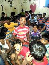 A group of rescued children from a factory