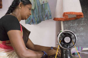 You provided a sewing machine to a mom in India