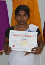 Mary is proud to have earned her certificate.