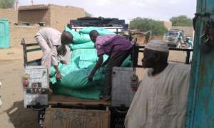 Collecting emergency fodder for the goats