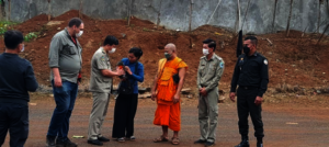 Baby douc langur handed over by monk