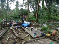 A family lost their house by Typhoon Utor