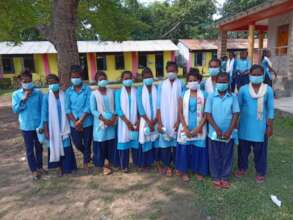 Mask Distribution to girls in the scheme