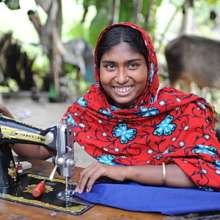 Uniform sewing lady