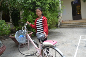 My with her Bicycle