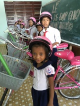 Receiving their bikes