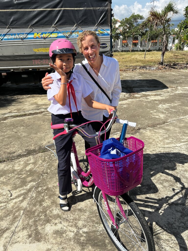 Sara and Bike Recipient