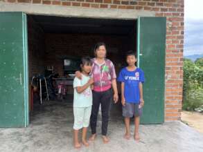 Tram, her mom and brother