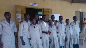 Students studying to be electricians.