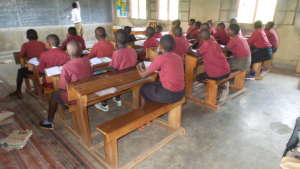 Grade 6 students in class room