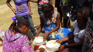 Some of the women and girls hard at work!