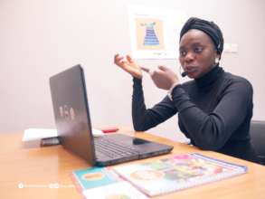 Counselor providing information to a user