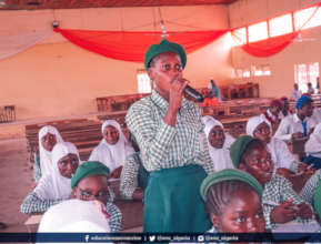 A girl talking about SRH issues that concern youth