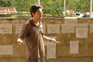 Facilitating a community visioning session in Peru