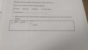 Student feedback form