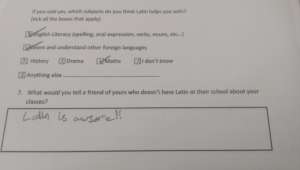 Student feedback form