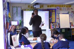 Jonathan in the classroom