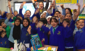 TLP teacher, Laura Shiels, with pupils from Argyle