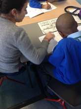 Lillian working with Year 4 student