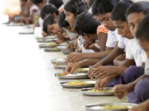 Children are taking lunch before go to school