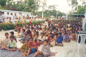 Poor needy children at a dress distribution prog.