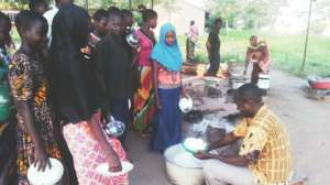 Lunch Time - even Madaga and Lucas help serve